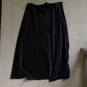 Express Silk Midi Skirt Size M Black